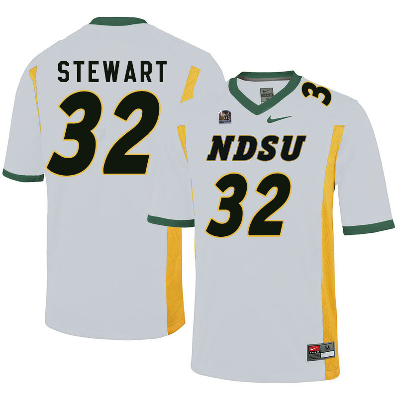 Men #32 DJ Stewart North Dakota State Bison College Football Jerseys Sale-White